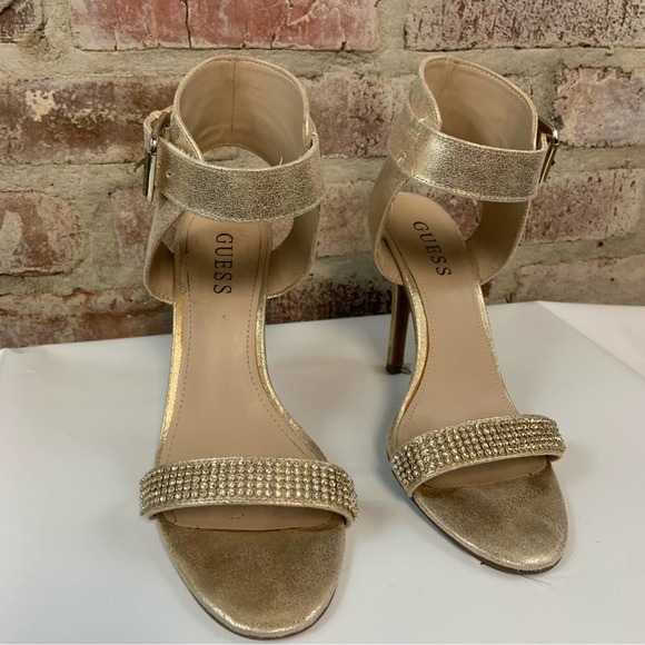 Guess gold rhinestone strappy heels 8 - Picture 2 of 8
